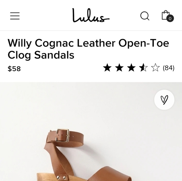 Lulu's Cognac Leather Open-Toe Clog Sandals - Picture 1 of 7